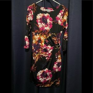 NY Collection - ruched floral sheath dress